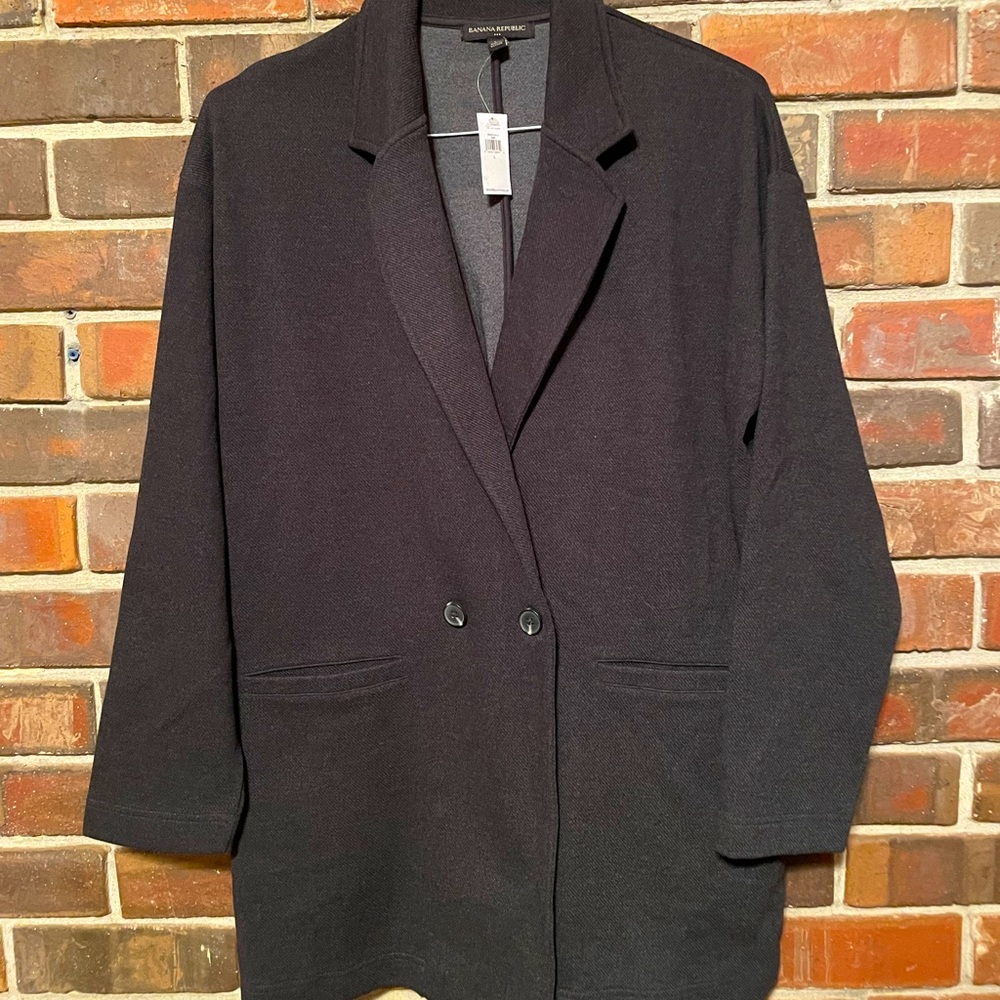 Banana Republic Grey Herringbone lightweight Jacket L